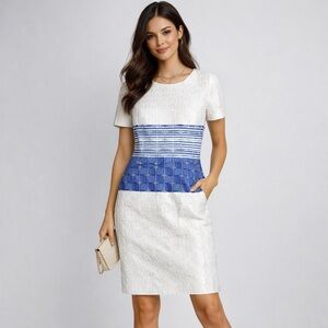 Roland USA Colorblock Textured Dress | Made in USA